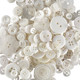 White Buttons in Mixed Sizes - 100g Bag